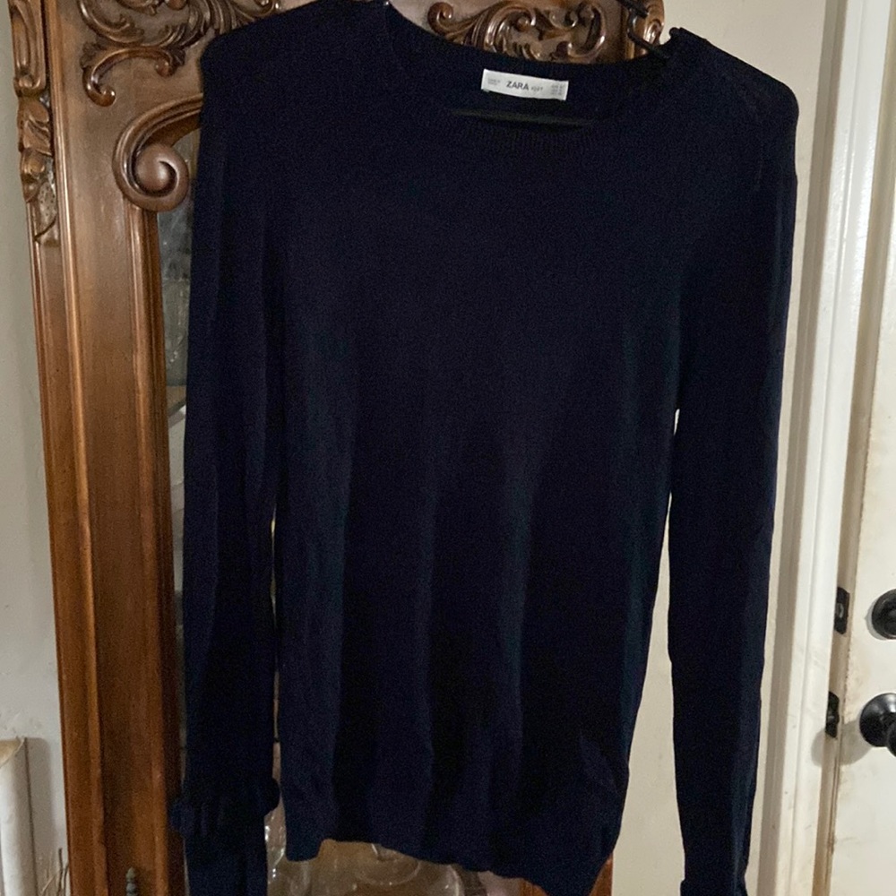 Zara knit size M pearl accents on sleeves.